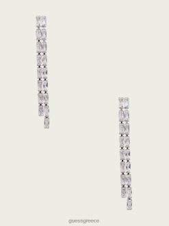 GUESS γυναίκες κρυστάλλινα σκουλαρίκια με κρόσσια ασήμι αξεσουάρ J46DJ3857