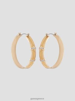 GUESS γυναίκες κρυστάλλινα σκουλαρίκια κρίκοι χρυσός αξεσουάρ J46DJ3850