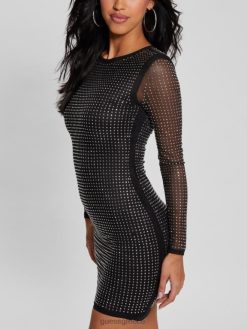 GUESS γυναίκες Κρυστάλλινο φόρεμα estelle μαύρος ενδύματα J46DJ375