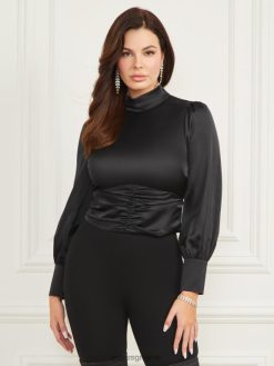 GUESS γυναίκες λίμπερτιν τοπ μαύρος ενδύματα J46DJ1632