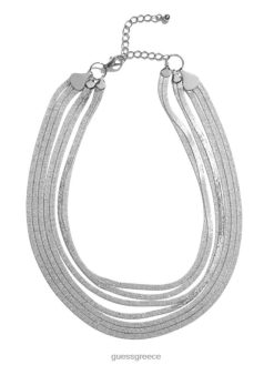 GUESS γυναίκες λαιμό με στρώσεις αλυσίδας φιδιού ασήμι αξεσουάρ J46DJ3936