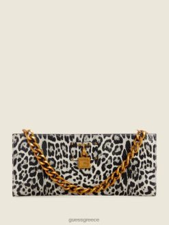 GUESS γυναίκες λεοπάρ συμπλέκτης κεντρικής σκηνής μαύρο με γροθιά σακούλες J46DJ2962