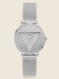 GUESS γυναίκες λογότυπο αναλογικό ρολόι ασήμι αξεσουάρ J46DJ3579
