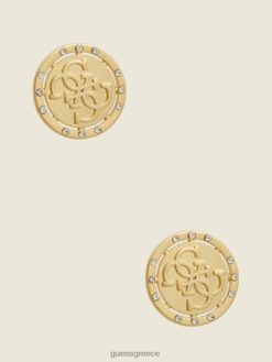GUESS γυναίκες λογότυπο καρφωτά σκουλαρίκια χρυσός αξεσουάρ J46DJ3915