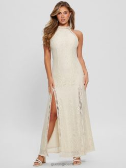 GUESS γυναίκες μάξι φόρεμα με δαντέλα ηλιοβασίλεμα περιστερά λευκό ενδύματα J46DJ300