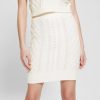 GUESS γυναίκες Μίντι μάλλινη φούστα eco roxanne λευκή κρέμα ενδύματα J46DJ2002