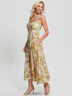 GUESS γυναίκες μίντι φόρεμα susanna κειμήλιο ιβίσκου ενδύματα J46DJ685