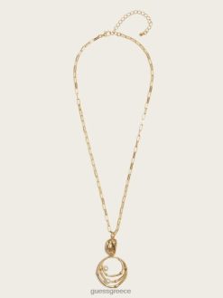 GUESS γυναίκες μαργαριτάρι τροχιακό κολιέ χρυσός αξεσουάρ J46DJ3919