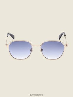 GUESS γυναίκες μεταλλικά γεωμετρικά γυαλιά ηλίου πράσινος αξεσουάρ J46DJ3721