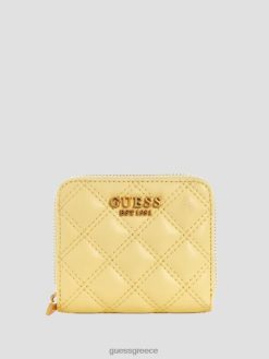GUESS γυναίκες μικρό πορτοφόλι με φερμουάρ κίτρινος σακούλες J46DJ3142
