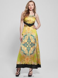 GUESS γυναίκες Μπλούζα σατέν μαντήλι μπάσμα μπαρόκ ασβέστη ενδύματα J46DJ1089