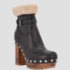 GUESS γυναίκες μποτάκια damina με επένδυση από ψεύτικη γούνα μαύρος είδη υπόδησης J46DJ3530