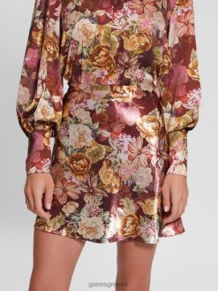 GUESS γυναίκες οικολογική σατέν φούστα εκτύπωση ψηφιακής ταπισερί ma ενδύματα J46DJ2444