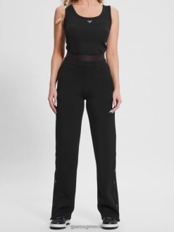 GUESS γυναίκες οικολογικό ενεργό παντελόνι με πλεκτό σκούπισμα μαύρος ενδύματα J46DJ2040