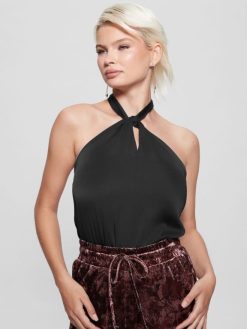 GUESS γυναίκες οικολογικό κορμάκι καπίστρι ερείκης μαύρος ενδύματα J46DJ1486