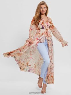 GUESS γυναίκες οικολογικό ξεσκονόπανο σιφόν με στάμπα vanessa ανακτημένος ρομαντισμός ενδύματα J46DJ1414