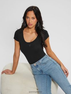 GUESS γυναίκες οικολογικό τρίγωνο κορμάκι μαύρος ενδύματα J46DJ1078