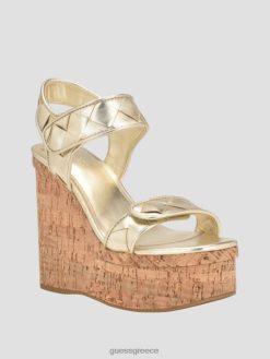 GUESS γυναίκες πέδιλα με σφήνα καταλίνη χρυσός είδη υπόδησης J46DJ3456