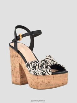 GUESS γυναίκες πέδιλα με τακούνι με λογότυπο yipster μαύρος είδη υπόδησης J46DJ3410