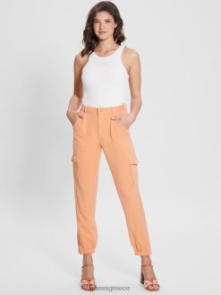 GUESS γυναίκες παντελόνι bowie chino cargo γλυκού ροδάκινου πολυ ενδύματα J46DJ2006