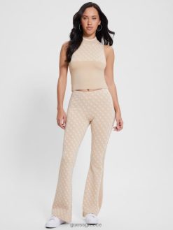 GUESS γυναίκες παντελόνι με λογότυπο lise quattro g κρέμα και ιρλανδικό συνδυασμό ενδύματα J46DJ2001
