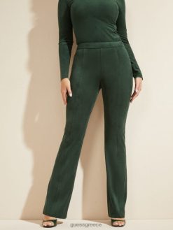 GUESS γυναίκες παντελόνι leonie πράσινο σενίλ ενδύματα J46DJ2428