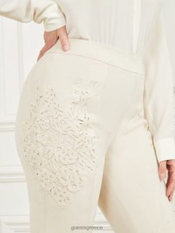 GUESS γυναίκες παντελόνι lorraine κόκκαλο από ελεφαντόδοντο ενδύματα J46DJ2101