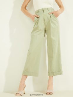 GUESS γυναίκες παντελόνι matilde φαρδύ ελαφρύ matcha ενδύματα J46DJ2287
