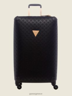 GUESS γυναίκες πιο άγρια ​​βαλίτσα 4 τροχών μαύρο φλοράλ στάμπα σακούλες J46DJ3230