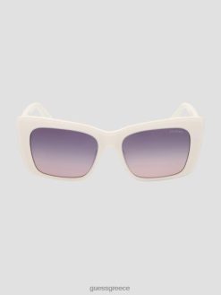 GUESS γυναίκες Πλαστικά γυαλιά ηλίου με τυπωμένο τετράγωνο λογότυπο 21b-wht αξεσουάρ J46DJ3651