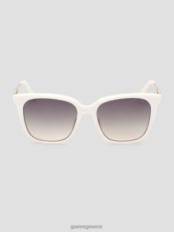 GUESS γυναίκες πλαστικά τετράγωνα γυαλιά ηλίου άσπρο αξεσουάρ J46DJ3660