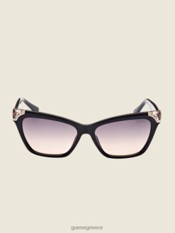 GUESS γυναίκες πλαστικά τετράγωνα γυαλιά ηλίου χελώνας ασήμι αξεσουάρ J46DJ3720