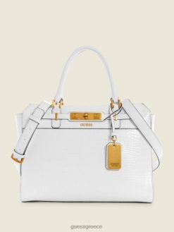 GUESS γυναίκες ράφι με ανάγλυφο κροκόδειλο λευκό πολυ σακούλες J46DJ3269