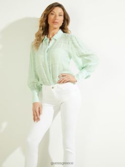 GUESS γυναίκες ραβ τσαλακωμένο πάνω aqua breeze multi ενδύματα J46DJ1664