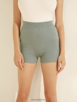 GUESS γυναίκες ριμπ σορτς emili σκονισμένο γαλαζοπράσινο ενδύματα J46DJ2233