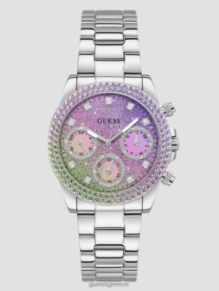 GUESS γυναίκες ρολόι πολλαπλών λειτουργιών ombre ασήμι αξεσουάρ J46DJ3587