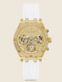 GUESS γυναίκες ρολόι πολλαπλών λειτουργιών σιλικόνης ροζ χρυσός αξεσουάρ J46DJ3645