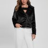 GUESS γυναίκες σακάκι moto lavinia faux-fun μαύρος ενδύματα J46DJ1925