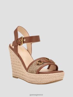 GUESS γυναίκες σανδάλια hisley wedge μέτριο καφέ είδη υπόδησης J46DJ3443
