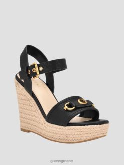 GUESS γυναίκες σανδάλια hisley wedge μαύρος είδη υπόδησης J46DJ3460