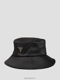 GUESS γυναίκες σατέν καπέλο κουβά μαύρο φλοράλ στάμπα αξεσουάρ J46DJ3786