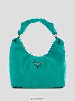 GUESS γυναίκες σατέν hobo τσάντα βελίνα βαφή γκρι-νήματος σακούλες J46DJ3039