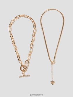 GUESS γυναίκες σετ κολιέ με στρώσεις χρυσός αξεσουάρ J46DJ3876
