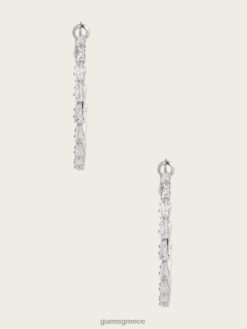 GUESS γυναίκες Σκουλαρίκι με μεγάλο κρυστάλλινο κρίκο με ρόδιο ασήμι χρυσός αξεσουάρ J46DJ3931