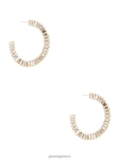 GUESS γυναίκες σκουλαρίκια κρίκοι μπαγκέτας χρυσός αξεσουάρ J46DJ3885