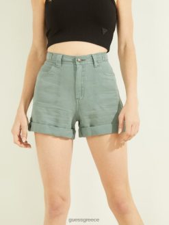 GUESS γυναίκες σορτς cargo eco ryann σκονισμένος γαλαζοπράσινος πολυ ενδύματα J46DJ2221