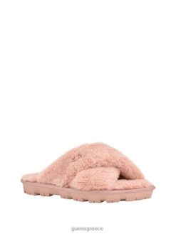 GUESS γυναίκες σταυρωτή γούνινη παντόφλα ροζ είδη υπόδησης J46DJ3502
