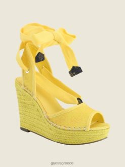 GUESS γυναίκες σφήνες εσπαντρίγιας γραβάτας χαλόνα κίτρινος είδη υπόδησης J46DJ3449