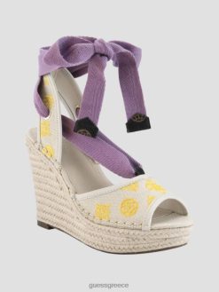 GUESS γυναίκες σφήνες εσπαντρίγιας γραβάτας χαλόνα ελαφρύ φυσικό είδη υπόδησης J46DJ3490