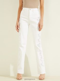 GUESS γυναίκες Τζιν ίσιο 80s με eyelet σάρμα ενδύματα J46DJ219